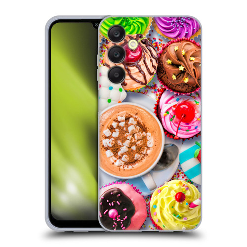 Aimee Stewart Colourful Sweets Cupcakes And Cocoa Soft Gel Case for Samsung Galaxy A25 5G