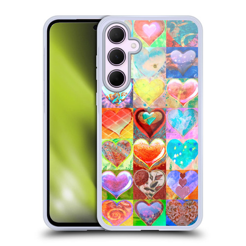 Aimee Stewart Colourful Sweets Hearts Grid Soft Gel Case for Samsung Galaxy A35 5G