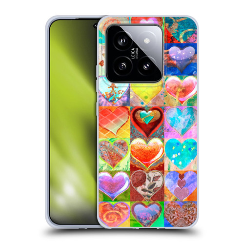 Aimee Stewart Colourful Sweets Hearts Grid Soft Gel Case for Xiaomi 14