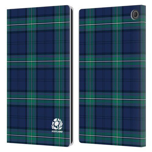 Scotland Rugby Logo 2 Tartans Leather Book Wallet Case Cover For Amazon Fire Max 11 2023