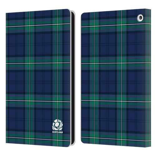 Scotland Rugby Logo 2 Tartans Leather Book Wallet Case Cover For Amazon Fire HD 8/Fire HD 8 Plus 2020