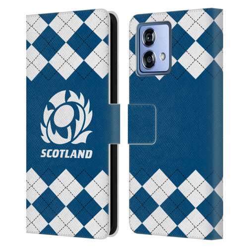 Scotland Rugby Logo 2 Argyle Leather Book Wallet Case Cover For Motorola Moto G84 5G