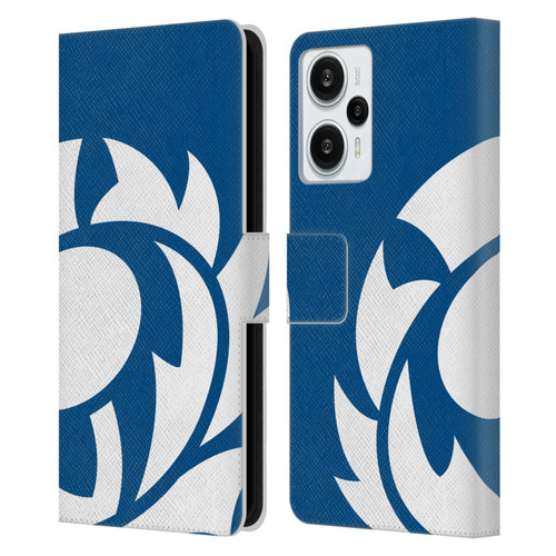 Scotland Rugby Oversized Thistle Saltire Blue Leather Book Wallet Case Cover For Xiaomi Redmi Note 12T