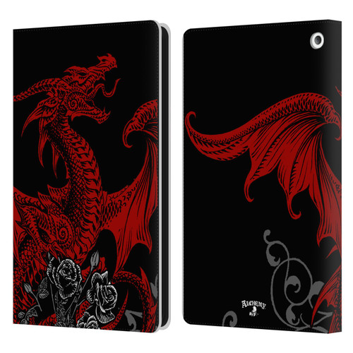 Alchemy Gothic Dragon Draco Rosa Leather Book Wallet Case Cover For Amazon Fire HD 8/Fire HD 8 Plus 2020