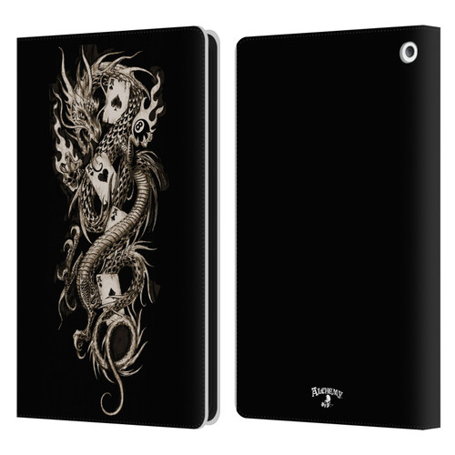 Alchemy Gothic Dragon Imperial Leather Book Wallet Case Cover For Amazon Fire HD 8/Fire HD 8 Plus 2020