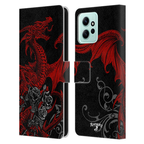 Alchemy Gothic Dragon Draco Rosa Leather Book Wallet Case Cover For Xiaomi Redmi 12