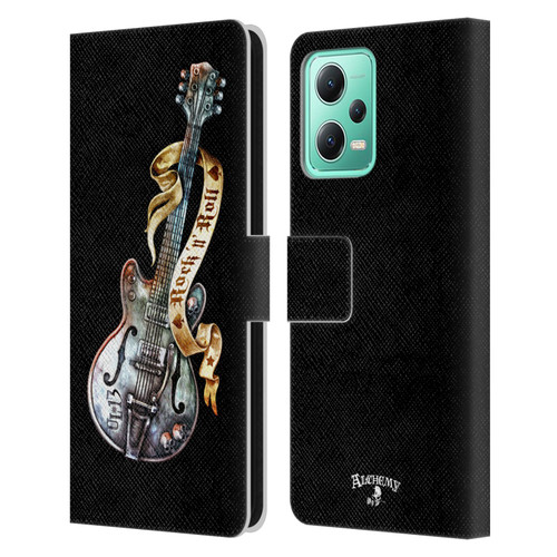 Alchemy Gothic Illustration Rock'it 56 Guitar Leather Book Wallet Case Cover For Xiaomi Redmi Note 12 5G