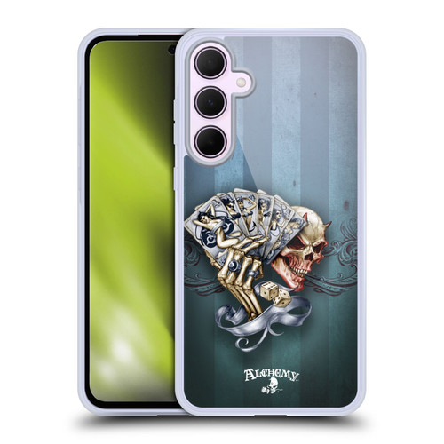 Alchemy Gothic Skull And Cards Read 'Em And Weep Soft Gel Case for Samsung Galaxy A35 5G
