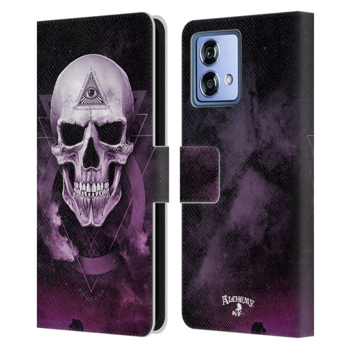 Alchemy Gothic Skull The Void Geometric Leather Book Wallet Case Cover For Motorola Moto G84 5G