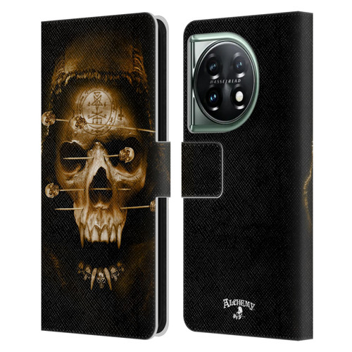 Alchemy Gothic Skull Death Fetish Leather Book Wallet Case Cover For OnePlus 11 5G
