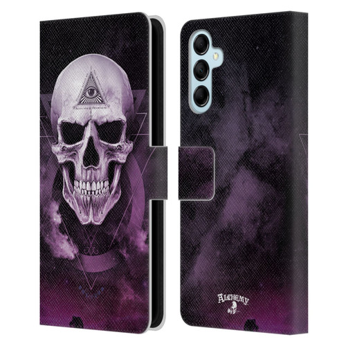 Alchemy Gothic Skull The Void Geometric Leather Book Wallet Case Cover For Samsung Galaxy M14 5G