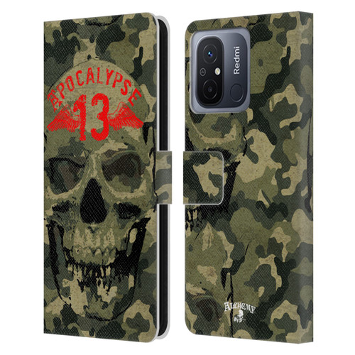 Alchemy Gothic Skull Camo Skull Leather Book Wallet Case Cover For Xiaomi Redmi 12C