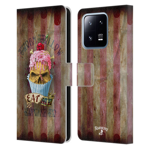 Alchemy Gothic Skull Eat Me Cupcake Leather Book Wallet Case Cover For Xiaomi 13 Pro 5G