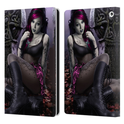 Tom Wood Fantasy Goth Girl Vampire Leather Book Wallet Case Cover For Amazon Fire HD 8/Fire HD 8 Plus 2020