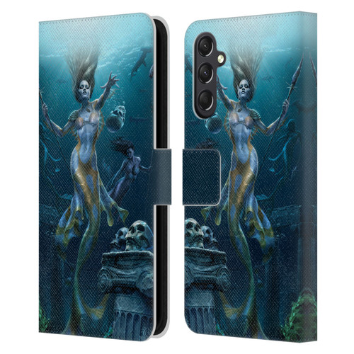 Tom Wood Fantasy Mermaid Hunt Leather Book Wallet Case Cover For Samsung Galaxy A24 4G / M34 5G
