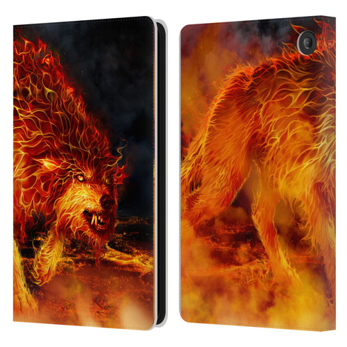 Tom Wood Fire Creatures Wolf Stalker Leather Book Wallet Case Cover For Amazon Fire 7 2022