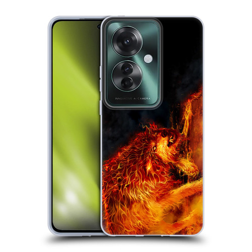 Tom Wood Fire Creatures Wolf Stalker Soft Gel Case for OPPO Reno11 F 5G / F25 Pro 5G