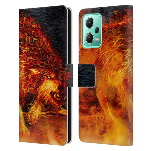 Tom Wood Fire Creatures Wolf Stalker Leather Book Wallet Case Cover For Xiaomi Redmi Note 12 5G