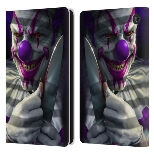 Tom Wood Horror Mischief The Clown Leather Book Wallet Case Cover For Amazon Fire 7 2022