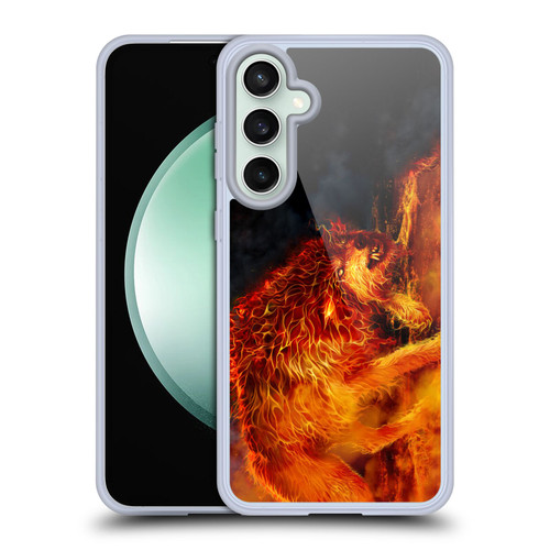 Tom Wood Fire Creatures Wolf Stalker Soft Gel Case for Samsung Galaxy S23 FE 5G