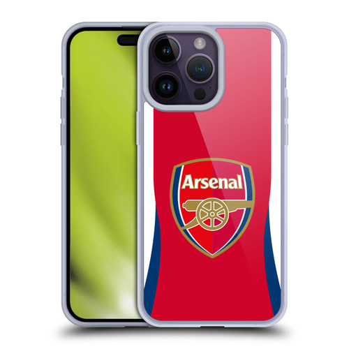 Arsenal FC 2024/25 Crest Kit Home Soft Gel Case for Apple iPhone 14 Pro Max