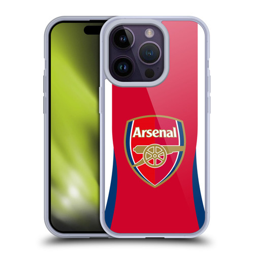 Arsenal FC 2024/25 Crest Kit Home Soft Gel Case for Apple iPhone 14 Pro