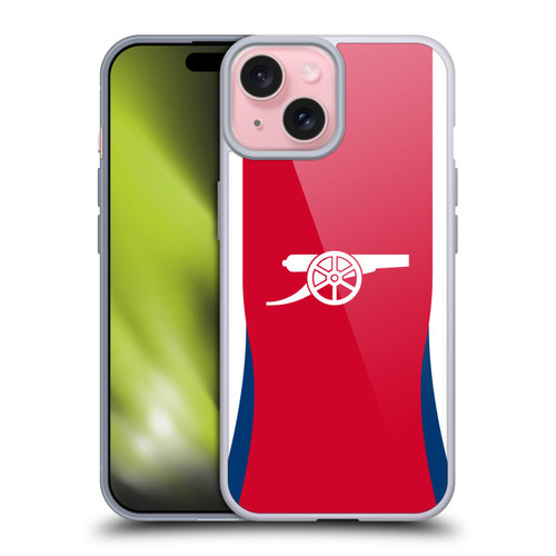 Arsenal FC 2024/25 Kit Home Soft Gel Case for Apple iPhone 15