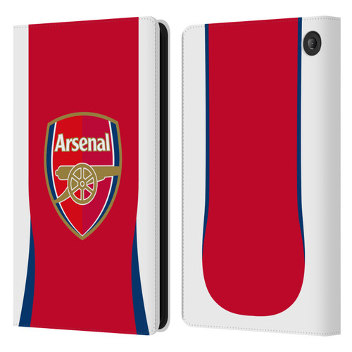 Arsenal FC 2024/25 Crest Kit Home Leather Book Wallet Case Cover For Amazon Fire 7 2022
