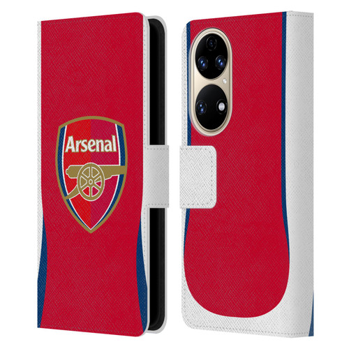 Arsenal FC 2024/25 Kit Home Leather Book Wallet Case Cover For Huawei P50