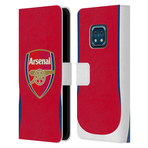 Arsenal FC 2024/25 Crest Kit Home Leather Book Wallet Case Cover For Nokia XR20