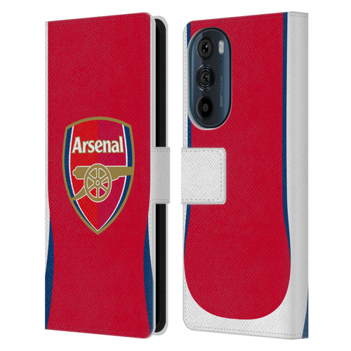 Arsenal FC 2024/25 Kit Home Leather Book Wallet Case Cover For Motorola Edge 30