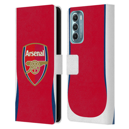 Arsenal FC 2024/25 Crest Kit Home Leather Book Wallet Case Cover For Motorola Moto G Stylus 5G (2022)