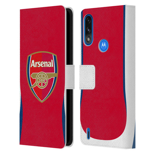 Arsenal FC 2024/25 Kit Home Leather Book Wallet Case Cover For Motorola Moto E7 Power / Moto E7i Power