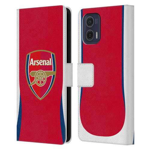 Arsenal FC 2024/25 Crest Kit Home Leather Book Wallet Case Cover For Motorola Moto G73 5G