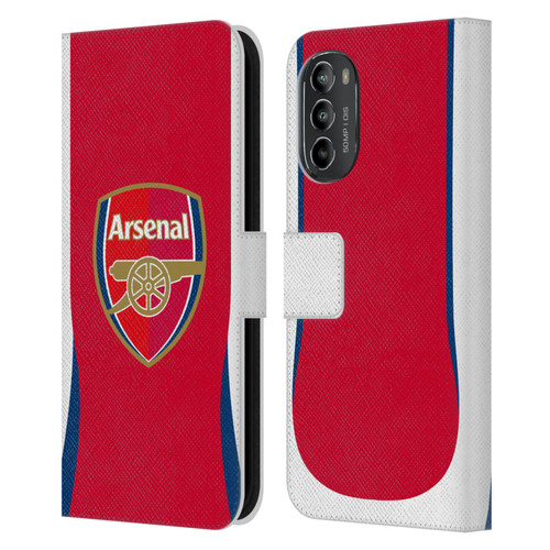 Arsenal FC 2024/25 Crest Kit Home Leather Book Wallet Case Cover For Motorola Moto G82 5G