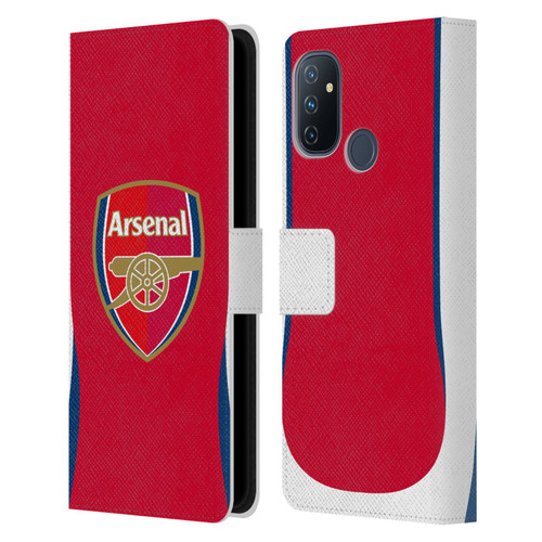 Arsenal FC 2024/25 Crest Kit Home Leather Book Wallet Case Cover For OnePlus Nord N100