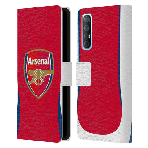Arsenal FC 2024/25 Crest Kit Home Leather Book Wallet Case Cover For OPPO Find X2 Neo 5G