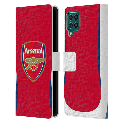 Arsenal FC 2024/25 Crest Kit Home Leather Book Wallet Case Cover For Samsung Galaxy F62 (2021)