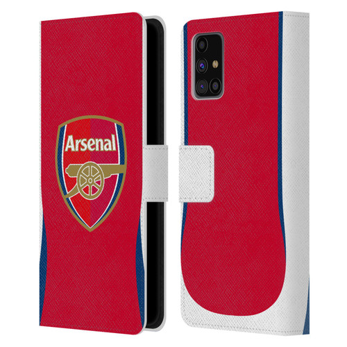 Arsenal FC 2024/25 Kit Home Leather Book Wallet Case Cover For Samsung Galaxy M31s (2020)