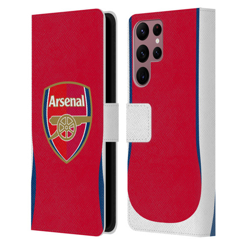 Arsenal FC 2024/25 Kit Home Leather Book Wallet Case Cover For Samsung Galaxy S22 Ultra 5G