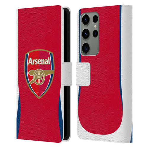 Arsenal FC 2024/25 Kit Home Leather Book Wallet Case Cover For Samsung Galaxy S23 Ultra 5G