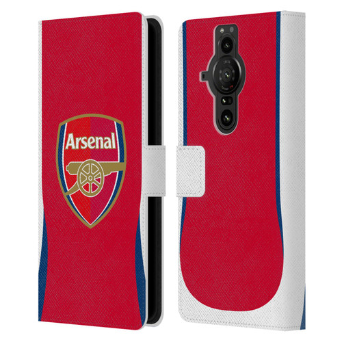 Arsenal FC 2024/25 Kit Home Leather Book Wallet Case Cover For Sony Xperia Pro-I