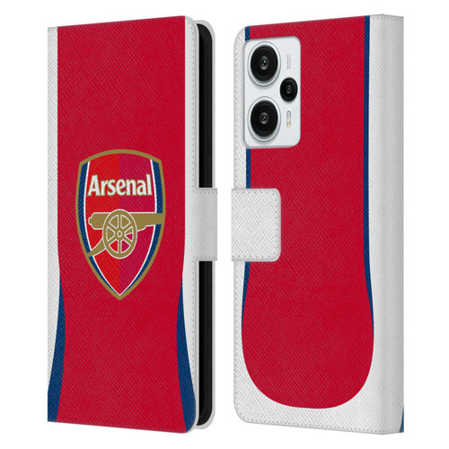 Arsenal FC 2024/25 Crest Kit Home Leather Book Wallet Case Cover For Xiaomi Redmi Note 12T