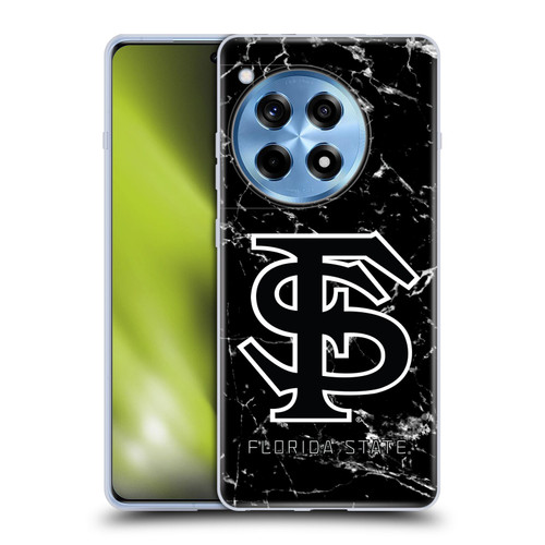 Florida State University FSU Florida State University Black And White Marble Soft Gel Case for OnePlus 12R