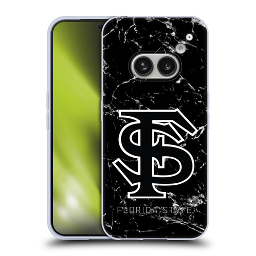 Florida State University FSU Florida State University Black And White Marble Soft Gel Case for Nothing Phone (2a)