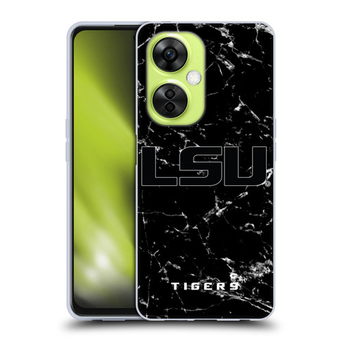 Louisiana State University LSU Louisiana State University Black And White Marble Soft Gel Case for OnePlus Nord CE 3 Lite 5G