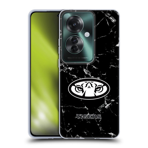 Auburn University AU Auburn University Black And White Marble Soft Gel Case for OPPO Reno11 F 5G / F25 Pro 5G