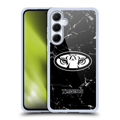 Auburn University AU Auburn University Black And White Marble Soft Gel Case for Samsung Galaxy A55 5G