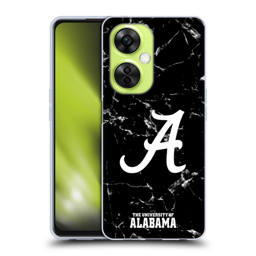 University Of Alabama UA The University Of Alabama Black And White Marble Soft Gel Case for OnePlus Nord CE 3 Lite 5G