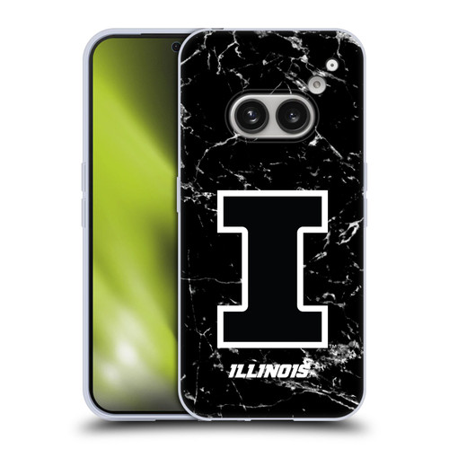 University Of Illinois U Of I University Of Illinois Black And White Marble Soft Gel Case for Nothing Phone (2a)
